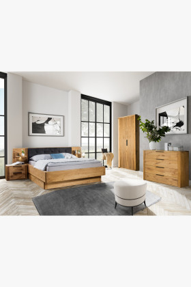 Tömör tölgyfa Texas hálószoba bútor garnitúra olajkezelt felülettel